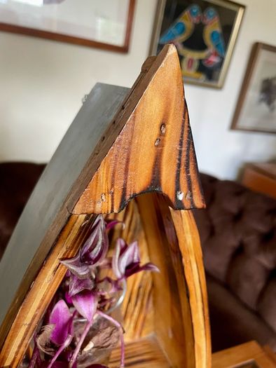 Wooden Boat Wall Shelf Vintage Nautical Decor Rustic Maritime Coastal Display
