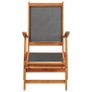 Sun Lounger Solid Acacia Wood and Textilene Image 4