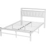 White Double Bed Frame with Storage and LED Lights,4ft6 Metal Platform Bed Frame Double Size Bed Base with Charging Station,Mattress Base,Strong Slats Support,Under-bed Storage,Noise Free Image 10