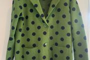 Navy/green polka dot cardigan (M)