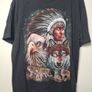 Vintage WILD t shirt American Indian wolf wolves eagle print front and back Size large Image 2