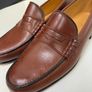 Fitzpatricks men's slip on leather tan shoes Image 10