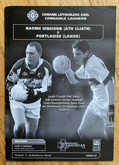 2007 St. Vincent's v Portlaoise - GAA Leinster Club Football Championship Programme