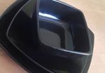 Brown square plates set
