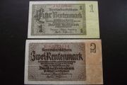 Germany. Rentenbankschein. 1 Mark &amp; 2 Mark (30.1.1937)