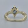 Unique Moss Agate Ring. Yellow Gold over 925 Sterling Silver Image 3