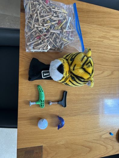 Tiger Driver Cover, tees, ball marker,stud remover