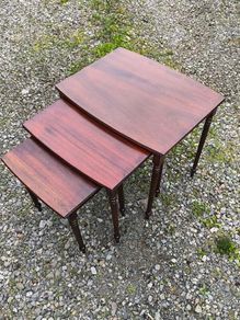 Vintage Mid-Century Mahogany Nest of 3 Tables