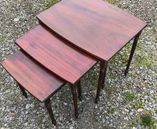 Vintage Mid-Century Mahogany Nest of 3 Tables
