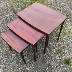 Vintage Mid-Century Mahogany Nest of 3 Tables
