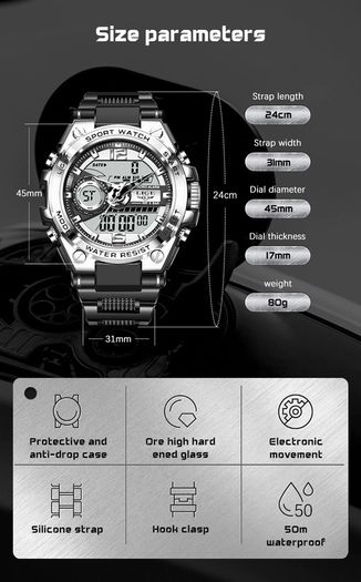 BRAND NEW LIGE Digital Men Military Watch 50m Waterproof Wristwatch LED Quartz Clock Sport Watch Male Big Watches Men Relogios Masculino