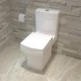 Square Bathroom Close Coupled Toilet Modern Ceramic Bathroom WC White Image 2