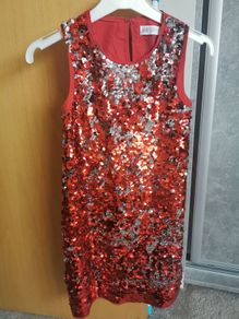 Red cequined dress 8-9y