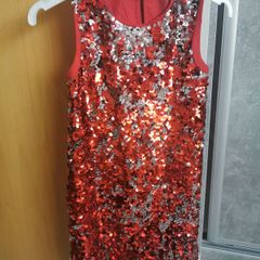 Red cequined dress 8-9y