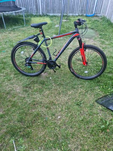 2 like new mountain bikes 150 for males bike 100 for smaller bike