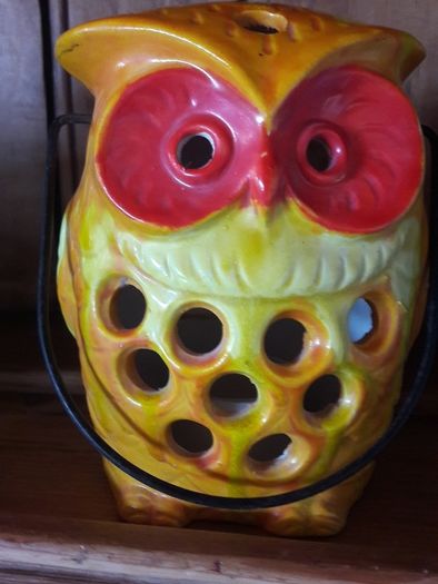 vintage owl candleholder
