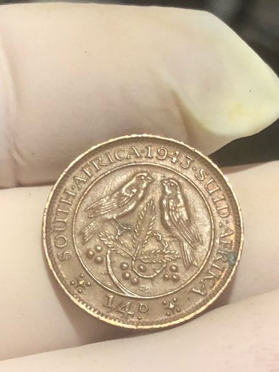 1943 South Africa 1/4d