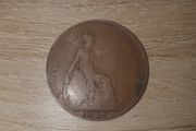 Great Britain UK 1920 One Penny George V Coin - free standard postage