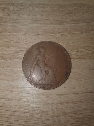 Great Britain UK 1920 One Penny George V Coin - free standard postage