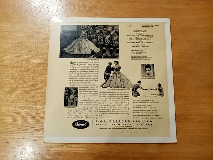THE KING AND I soundtrack. 1956 UK pressing. Rodgers and Hammerstein. Capitol Records. Vinyl LP Record Album. film. movie. stage. musical.