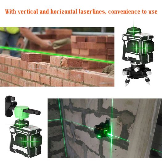 KKmoon Laser Level Self-leveling 3D 12 Lines Laser Level Tool Vertical Horizontal Lines Green Laser Beam Line