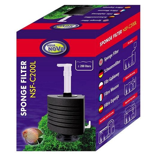 Aqua Nova NSF-C 200L - corner sponge filter