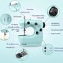 Sewing Machine for Beginners with Extension Table, Portable Handheld Mini Sewing Machine with Sewing Machine Accessories, Easy Home Stitch Automatic Sewing Machine for Travel, Beginners, DIY (FREE POSTAGE) Image 2