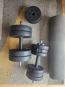 Adjustable Dumbbell Set + Free Foam Roller / Mat