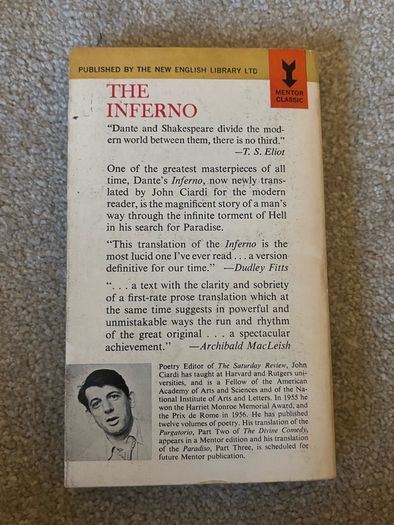 vintage paperback copy of The Inferno by Dante Alighieri