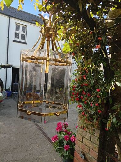 Vintage Brass Hall Lantern Light