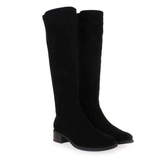 Unisa low heel knee height Spanish black suede leather boots RRP 165 euro new & in a presentable box UK size 8 EU 42C