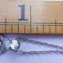 Vintage Sterling Silver 925 Cubic Zirconia And Pink Stone Cluster Necklet length 16,5" / 4,85g Image 9