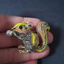 Squirrel Brooch Wildlife Pin Badge Nature Theme Jewellery & Accessories Faux Pearl and Crystals Image 3