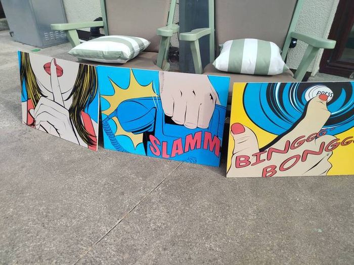Set of 3 Vintage IKEA "SOLMYRA" Pop Art Wall Pictures