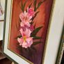 Vintage Peonies Floral Original Acrylic Painting In Ornate Frame Image 8