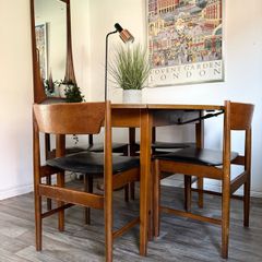 Vintage Retro Mid Century Teak and Beech Dining Table and Chairs Edmund Homa