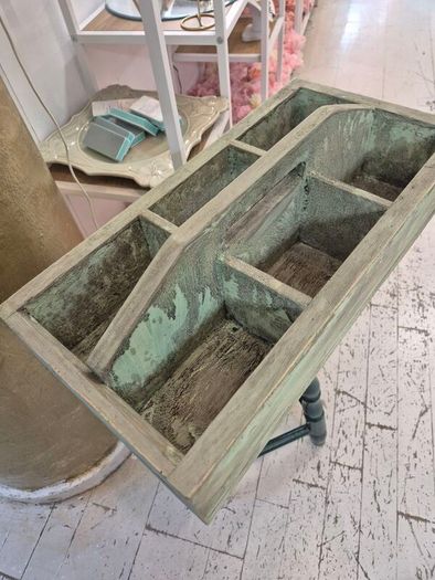 Vintage solid wood Tidy trough caddy