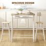 3 Piece Bar Table Set, Bar Table with Shelf, 2 Stools with Footrest, Kitchen Table and Chairs for Dining Room, Pub, Cafe Image 2