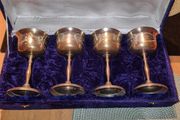 Set of 4 large silver-plated goblets