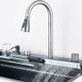 Stainless Steel Waterfall Kitchen Sink Large Single Slot Integrated With Digital Display Faucet Set Soap Dispenser Cup Washer Image 8