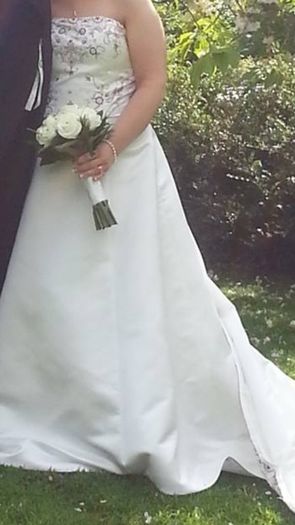 Wedding dress with red detail