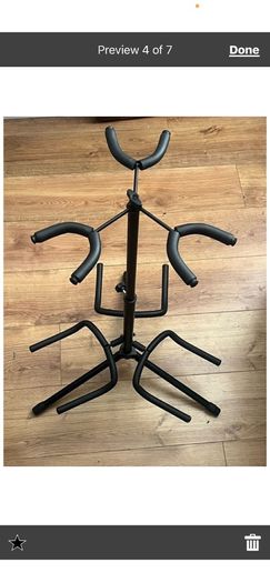 Electric Guitar stand Comfortably takes 3 instruments and collapses for hand storage/travel height adjustment option  electric acoustic classical guitar parts accessories
