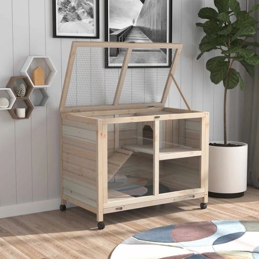 Small Animals Fir Wood Indoor Hutch (FREE POSTAGE)