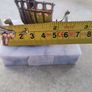 Vintage Norge pewter Viking ship figurine on marble plinth. Image 3