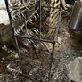 Vintage Iron Shelving Unit Ornate Scrollwork Image 3