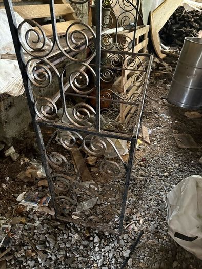 Vintage Iron Shelving Unit Ornate Scrollwork