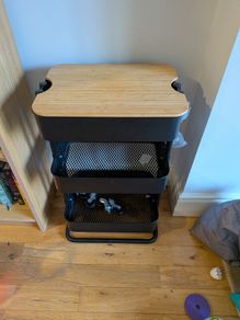IKEA RAASKOG Trolley on Wheels in Black