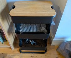 IKEA RAASKOG Trolley on Wheels in Black