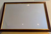 Large Rectangular Mirror with Dark Wood &amp; Gold Frame