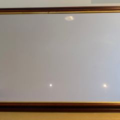 Large Rectangular Mirror with Dark Wood & Gold Frame